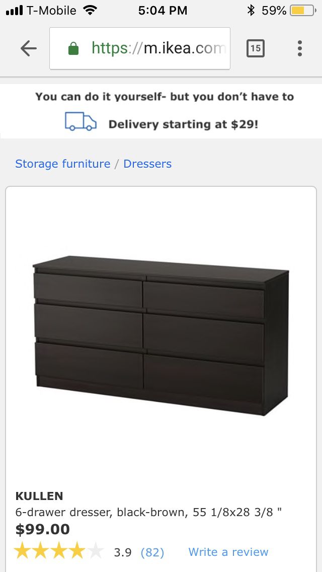 Drawer Dresser Black Brown 55 1 8x28, Ikea Kullen 6 Drawer Dresser Assembly Instructions