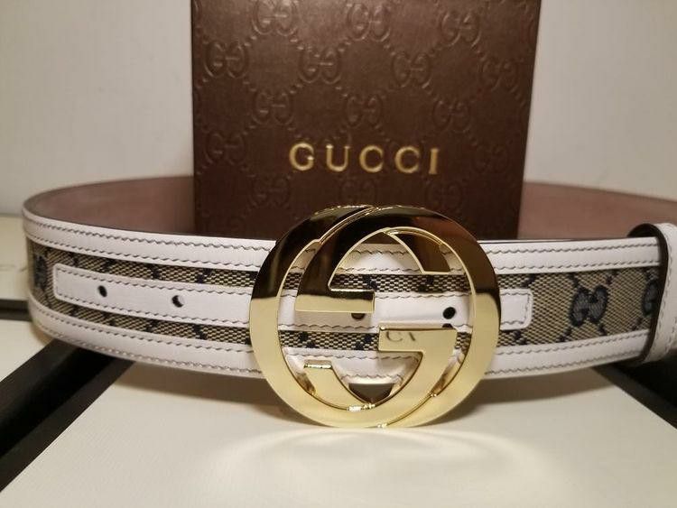 Gucci Supreme White/ Blue Authentic Belt