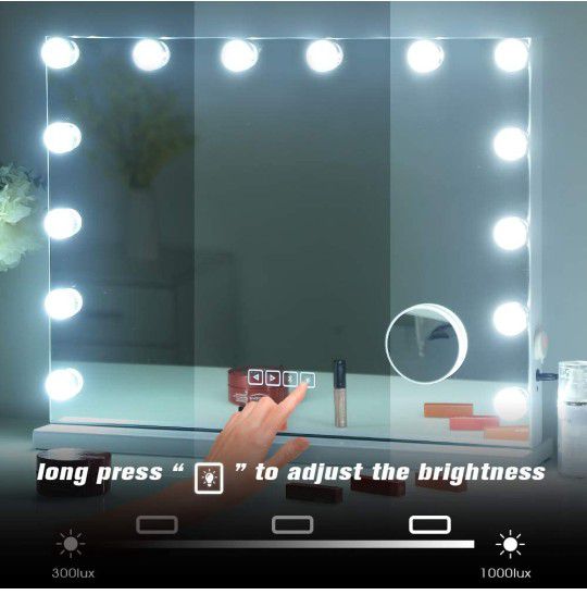Large VANITY mirror With Hollywood Lights And Bluetooth Speaker 