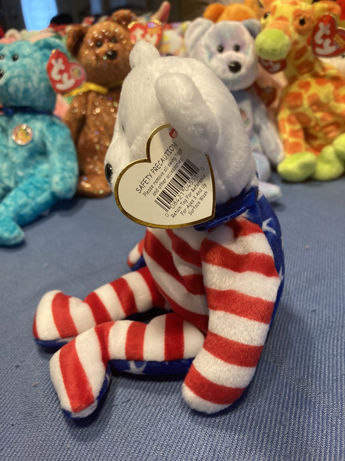 Ty Beanie Baby - LIBERTY the Patriotic Bear (White Head)