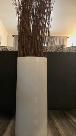 White glass vase with branches Thumbnail