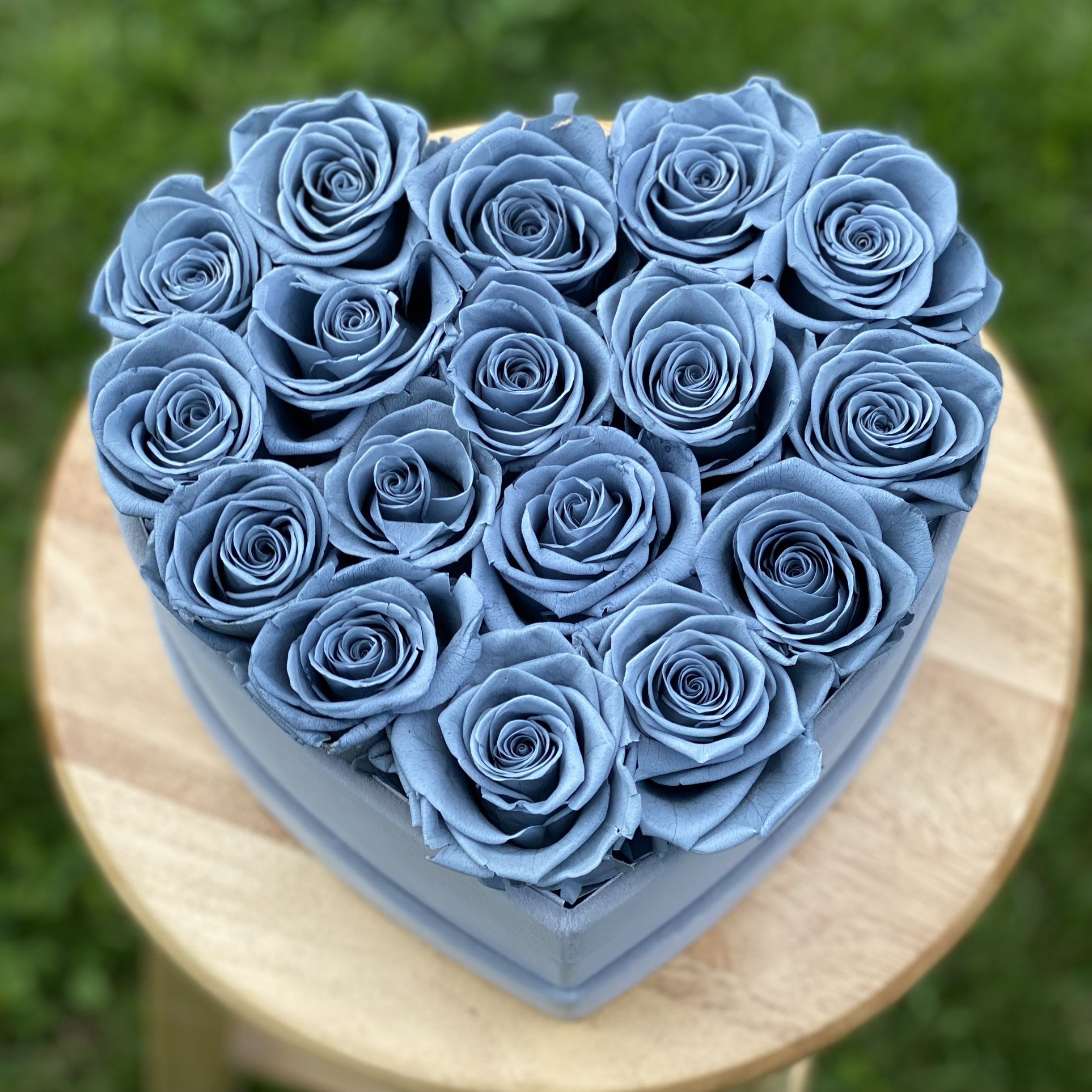 Grey Velvet Heart Shape Eternal Box Roses birthday prom Gift Real Preserved Flowers Long Lasting present Bday anniversary immortal roses 
