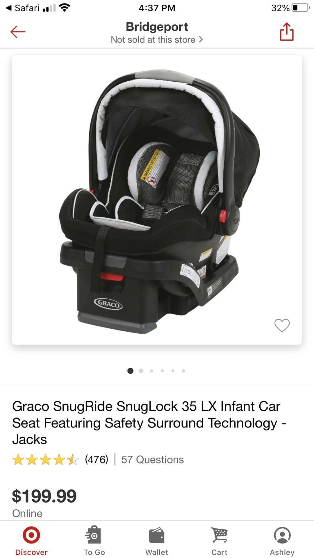 Car seat With Base And Click Connect Stroller