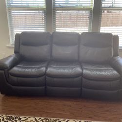  Brown Leather Reclining Sofa Thumbnail
