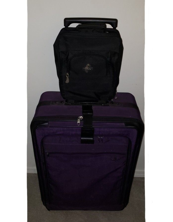 Atlantic Luggage Black 2pc Accessory Set Hanger Style Gym Toiletries Bag Clip On Purse Holder