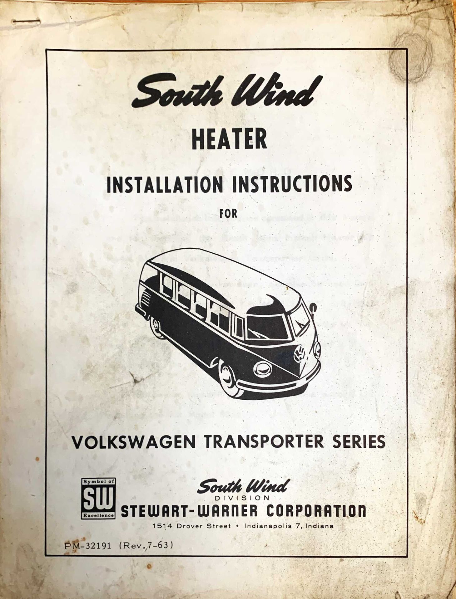 South Wind Heater Installation Instructions  - Volkswagen /VW
