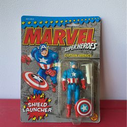 VINTAGE 1990 Toy Biz Marvel CAPTAIN AMERICA Figure MOC Thumbnail