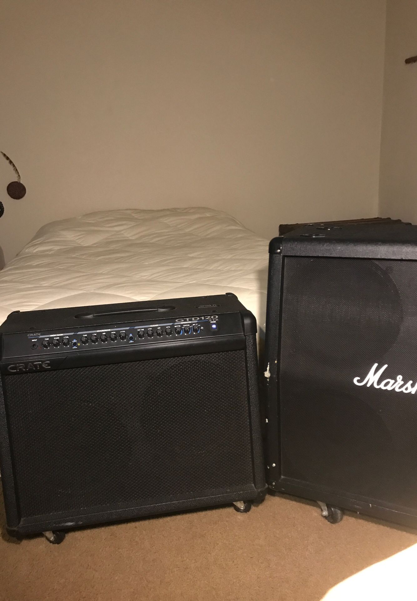 Crate GTD 120 212 combo amp & Marshall 120 watt cab for Sale in