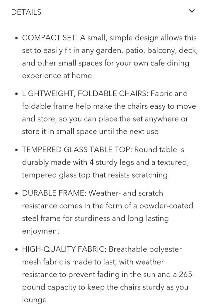 Brand NEW Bistro Table And Chair Set