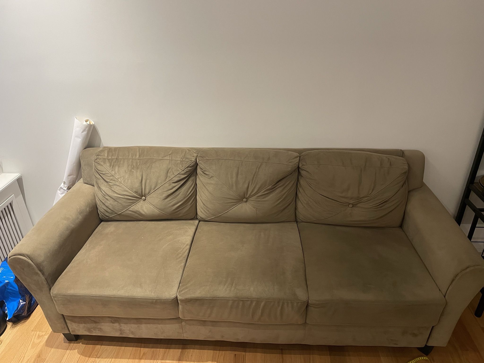 Suede Three Seat Sofa (Easy To Disassemble)