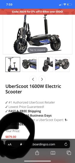 48v 1600w Uberscoot Electric Scooter  Thumbnail