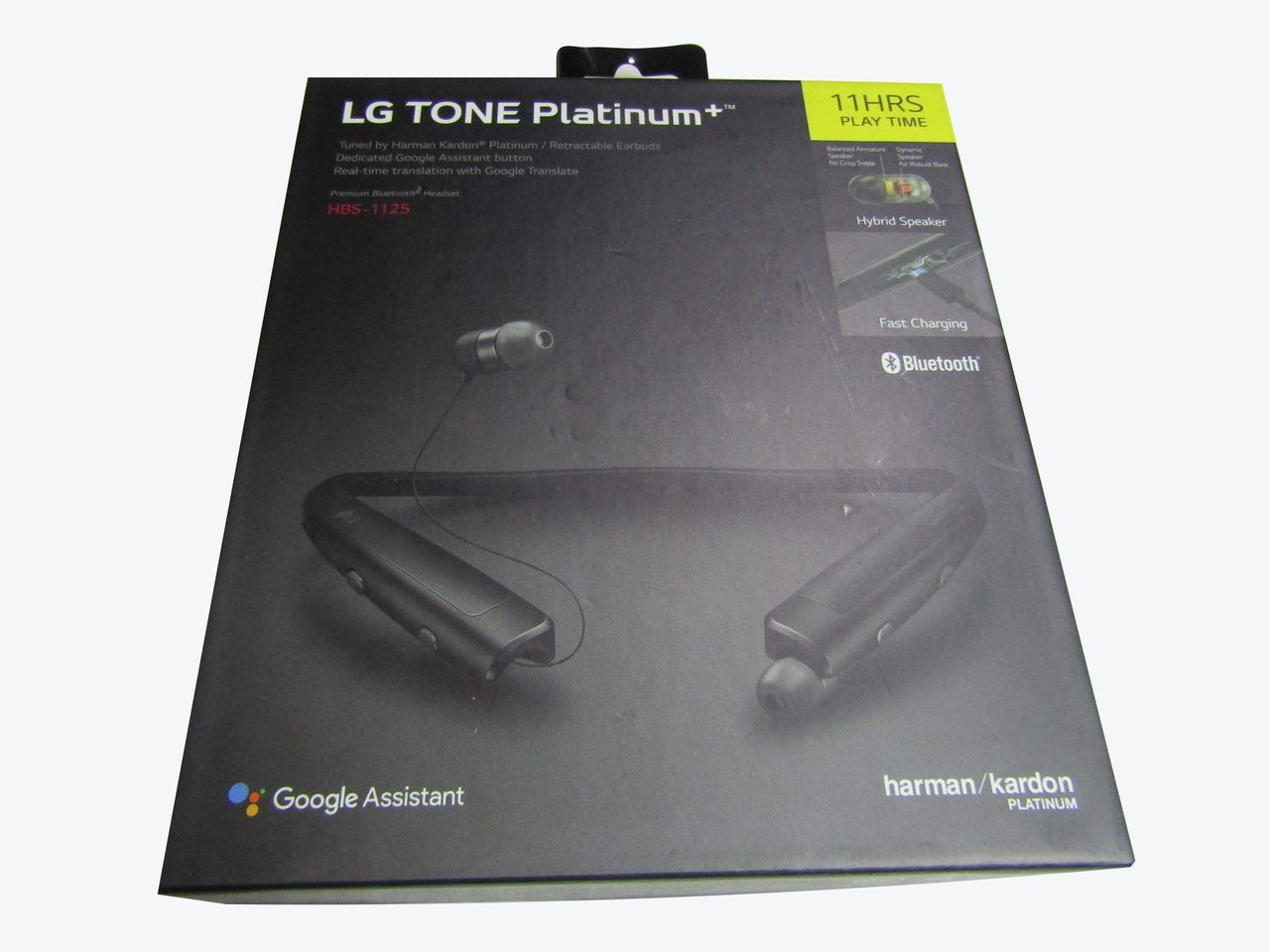 LG HBS-1125 Tone Platinum+ Bluetooth Wireless Stereo Headset With Fast Charge And Google Assistant Button, Black LN1