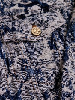 Louis Vuitton LV Classic Denim Jacket Flowers Tapestry Motif Blue White 48  Medium Thumbnail