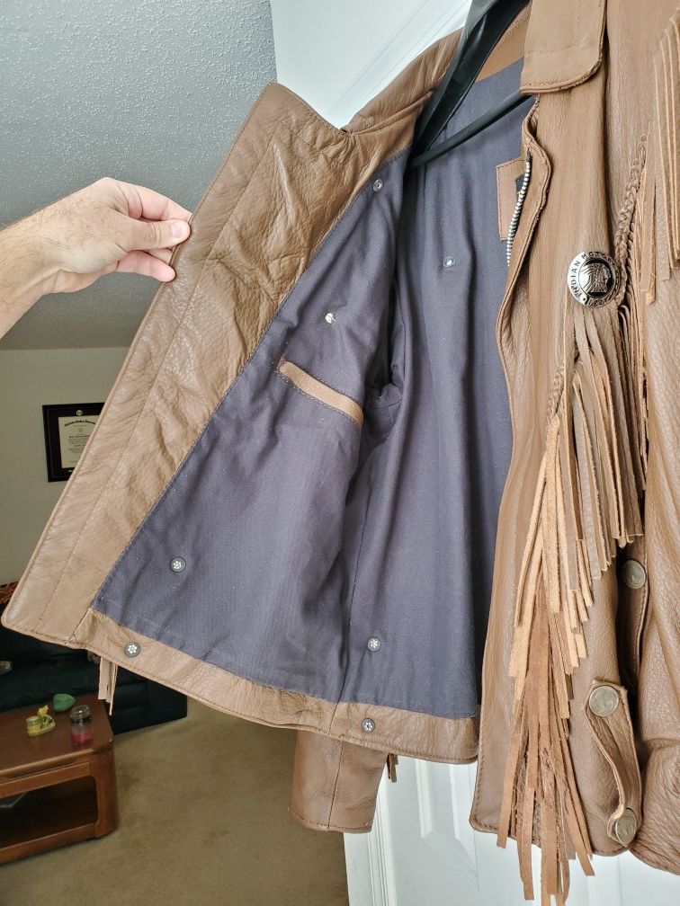 Custom Deerskin Leather Indian Motorcycle Jacket