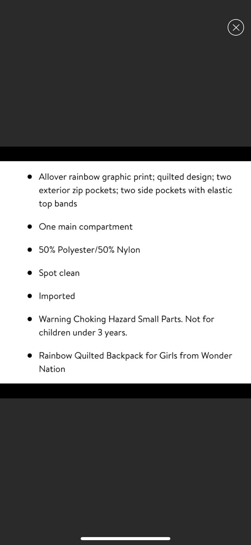 Girls Quilted Conversation Backpack