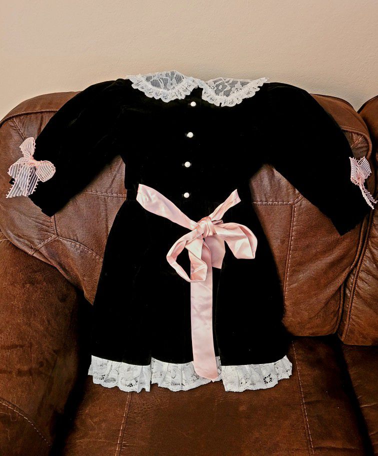 2 Black Velveteen Toddler HOLIDAY Dresses