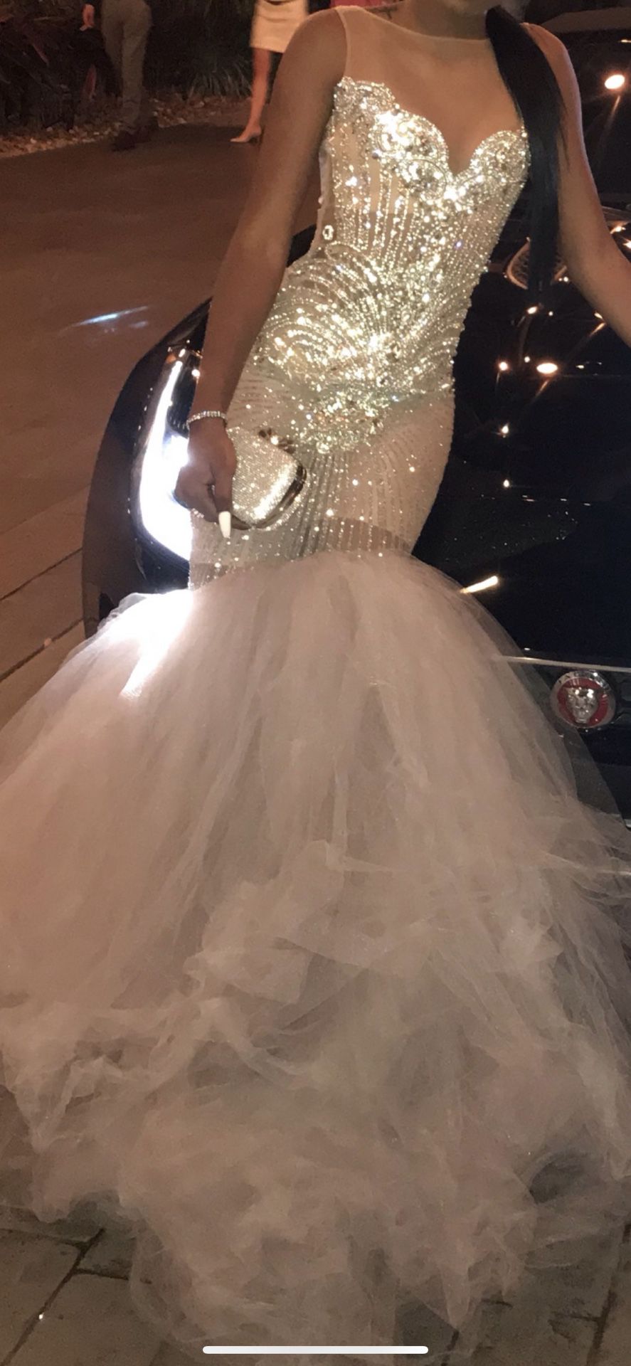 Prom Dress Glitzy Silver