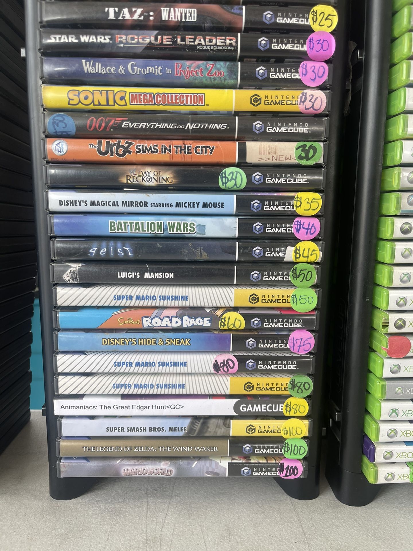 Nintendo GameCube And Xbox 360 Games Star Wars The Simpsons Zelda Warioworld 007 Crash Sonic Luigi’s Mansion Super Mario Sunshine Super Smash Bros
