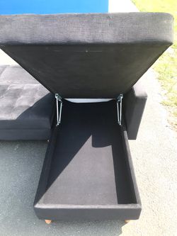 SUPER NICE! BRAND NEW BLACK VELVET SECTIONAL FUTON/ SOFA SLEEPER!! SOFT & COMFORTABLE!! RECLINES FROM SOFA TO BED!ALSO HAS STORAGE COMPARTMENT!! Thumbnail