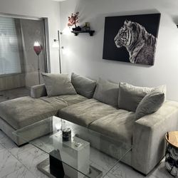 Grey L Shape Couch Thumbnail