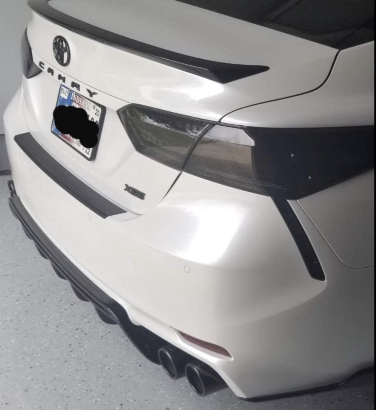 Meyffon Bumper Lip Diffuser Splitter Fits for 2018-2020 Toyota Camry Gloss Black Rear Diffuser Trunk Spoiler Window Roof Wing Spoiler (Rear Bumper Dif