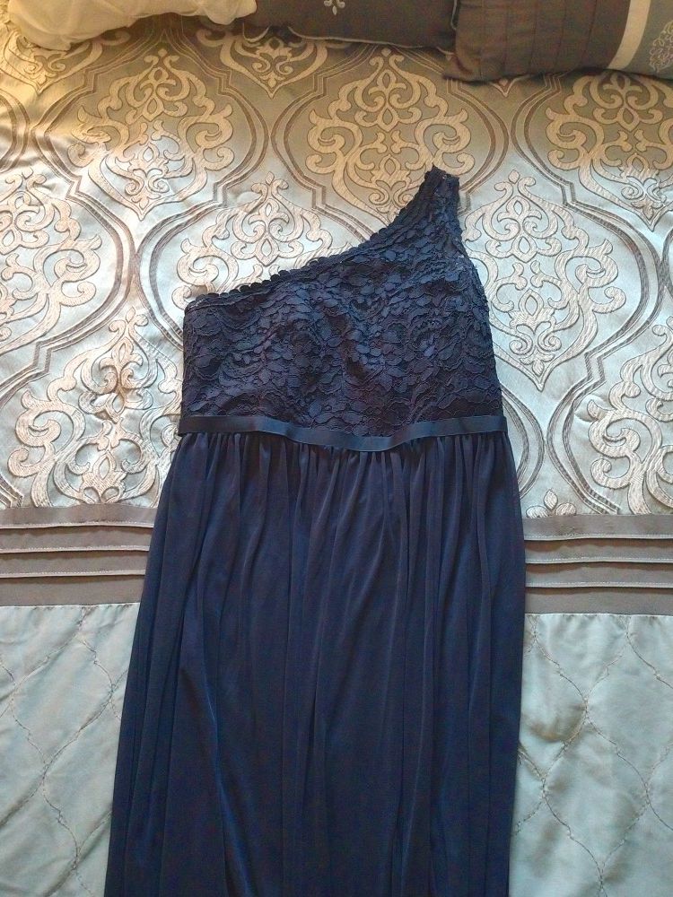 David's Bridal, bridesmaid dress Marine Blue