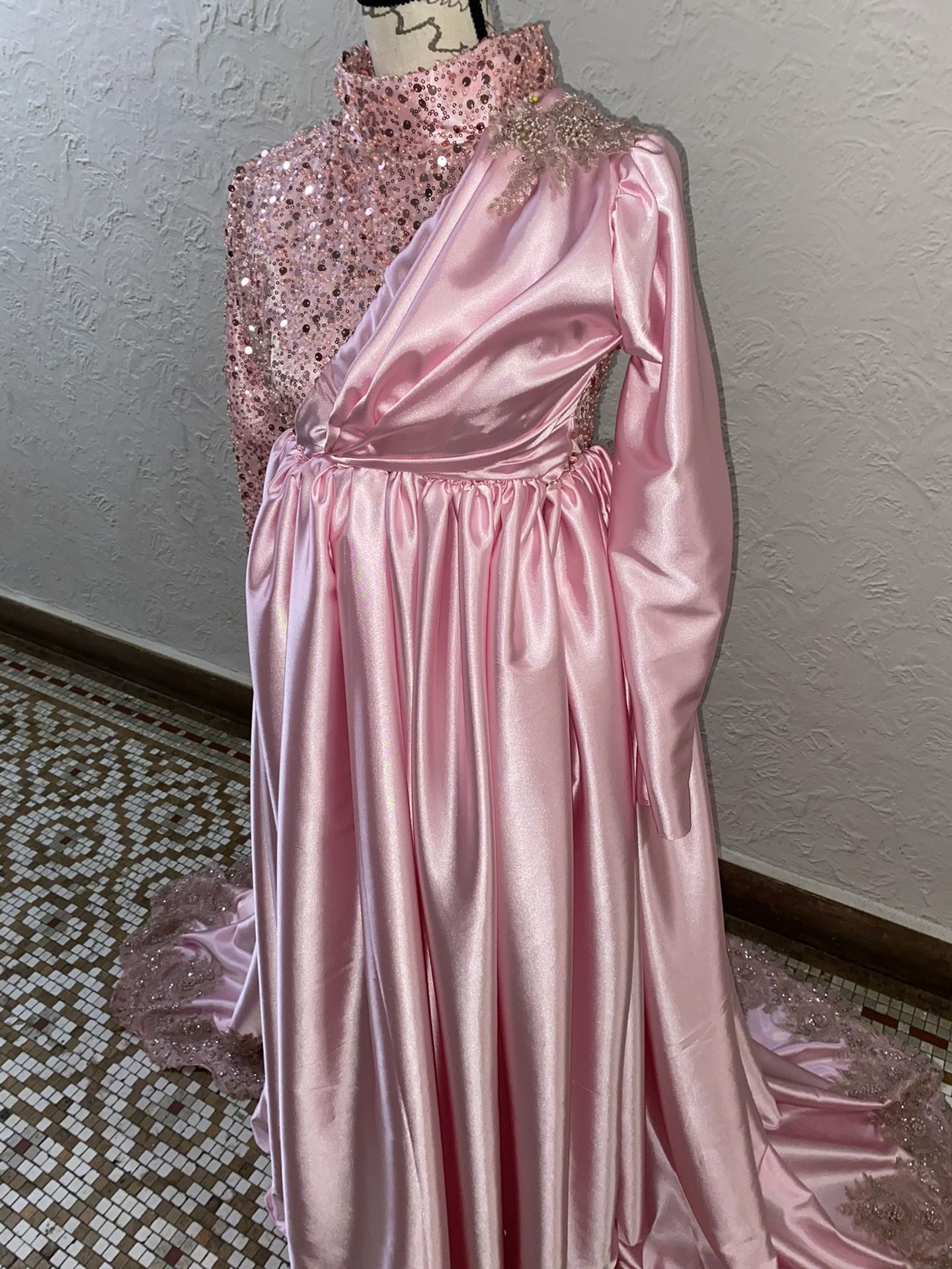 Pink Gown/ Over garment