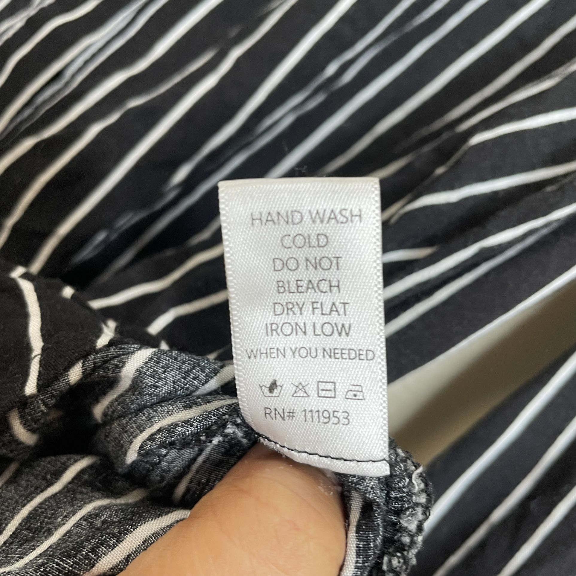 Black and White Striped Button Down Shirt Size Medium