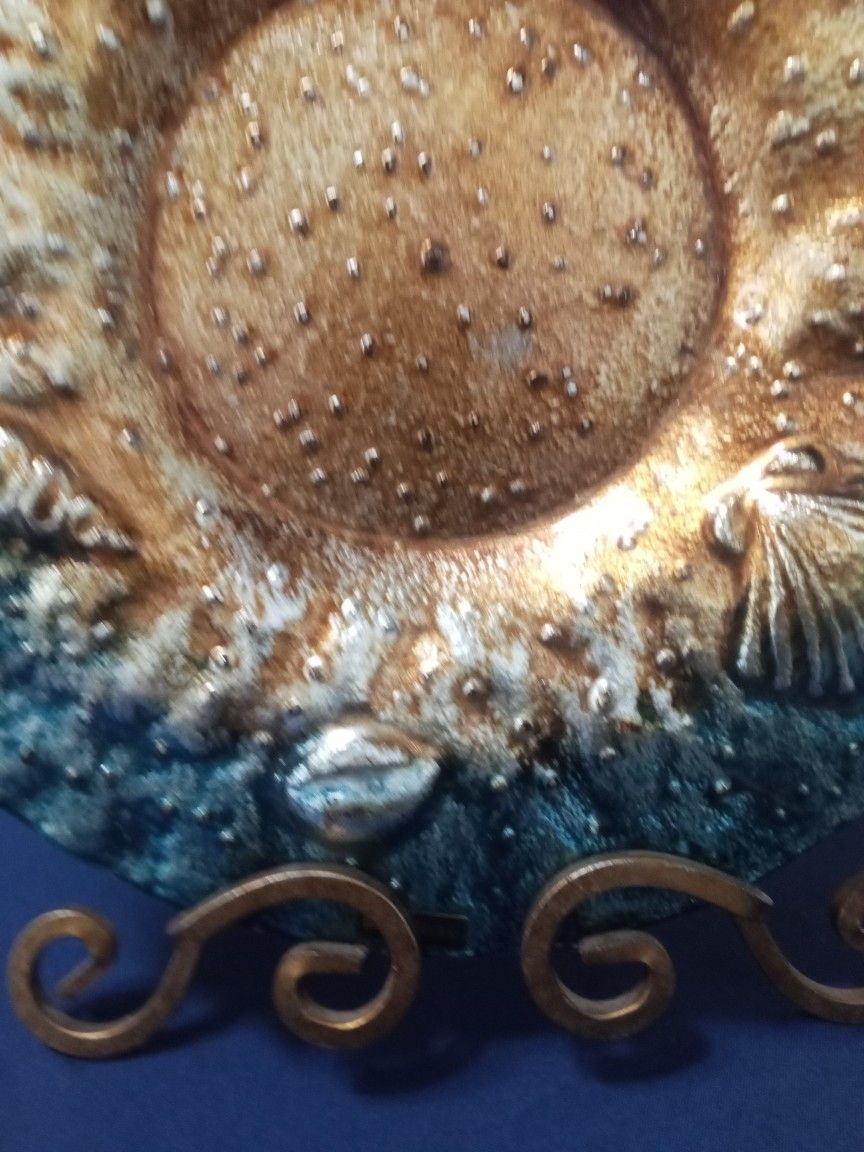 Seashells Decorative Plate And Stand