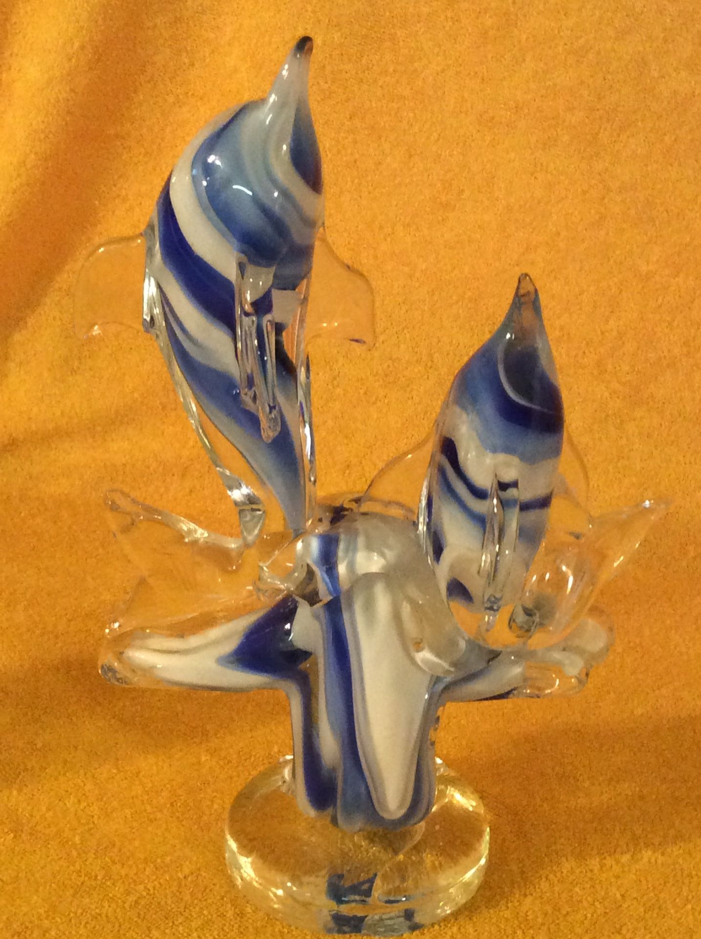 Glass Dolphins Statue