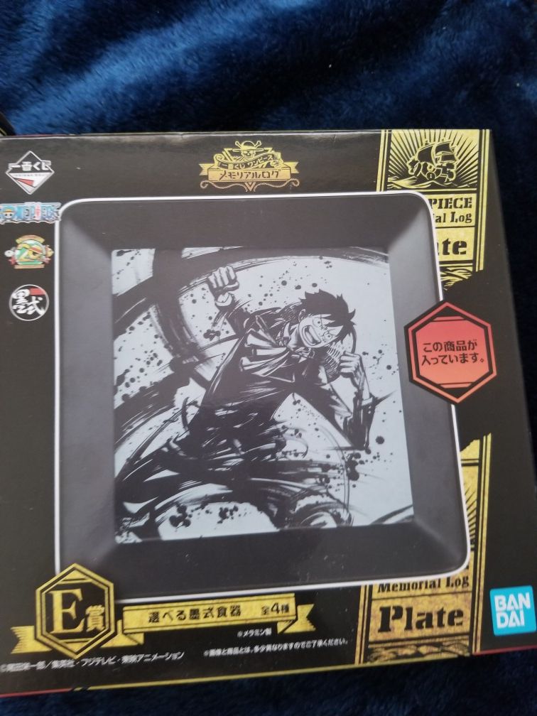 Anime: One piece, acrylic plate and cup. New