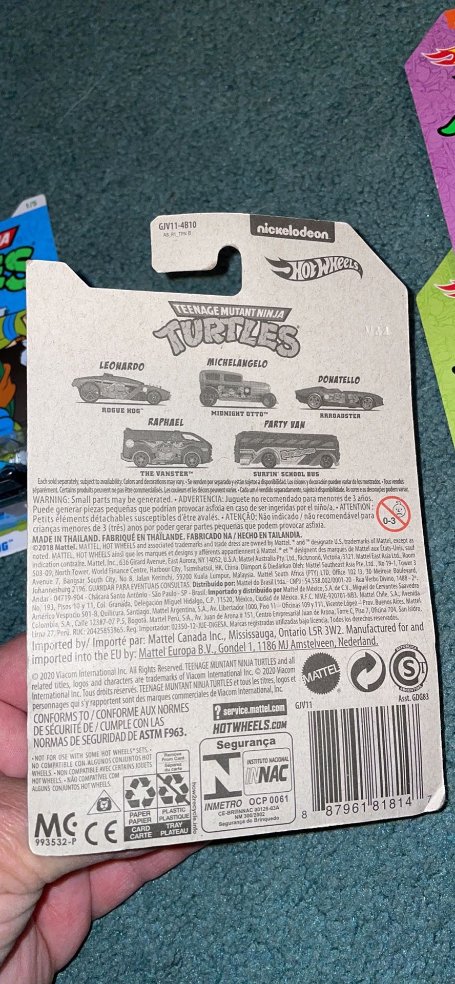 Hot Wheels Complete Set TMNT Cars