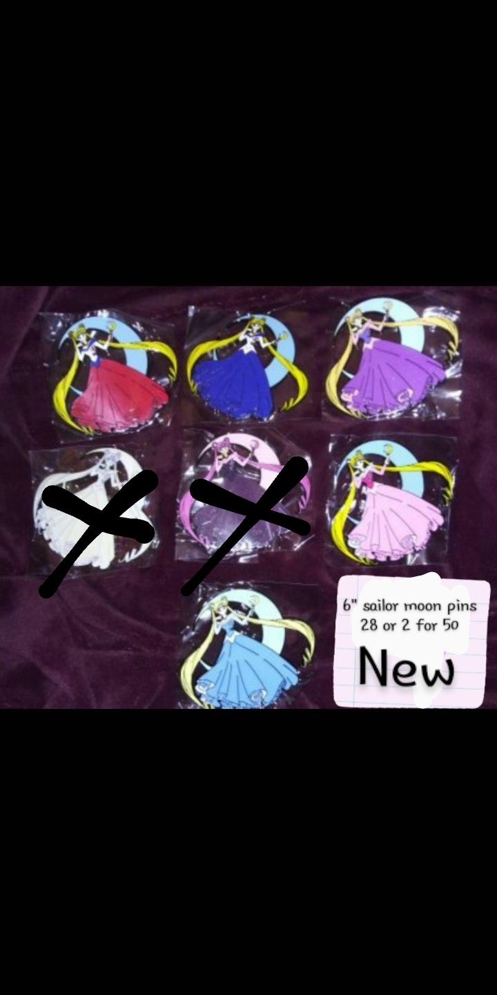 6" Sailor Moon Pins