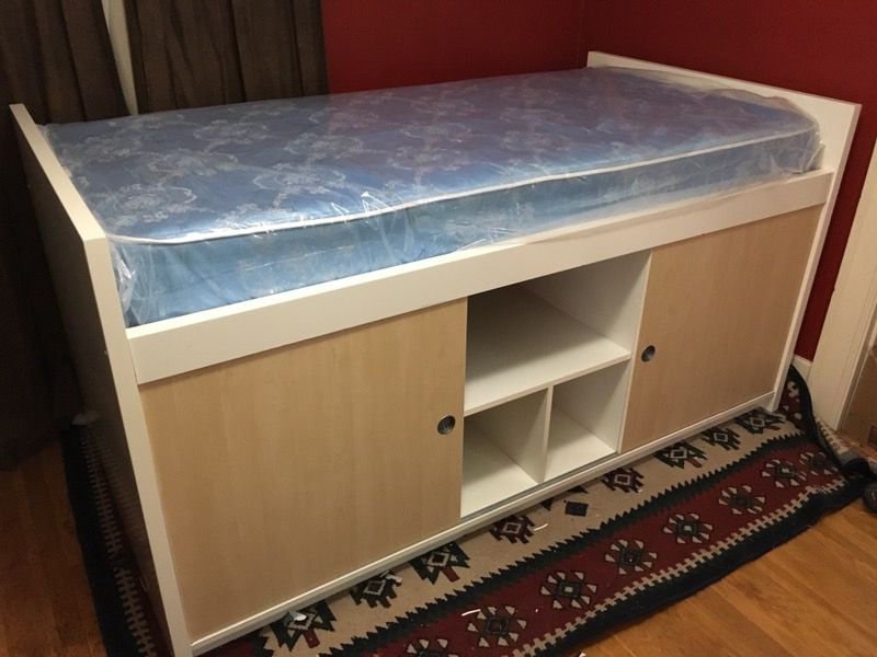 Ikea Bangsund Elevated Twin Bed With, Elevated Twin Bed