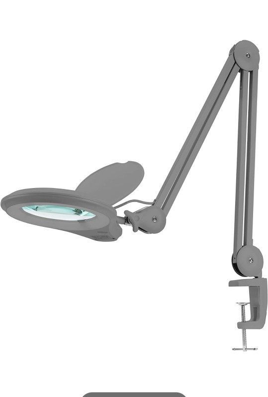 (New Model) Neatfi Bifocals 1,200 Lumens Super LED Magnifying Lamp with Clamp, 5 Diopter with 20 Diopter, Dimmable, 60 Pcs SMD LED, 5 Inches Diameter 