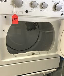 New scratch and dent whirlpool stackable washer and dryer. 1 year warranty Thumbnail