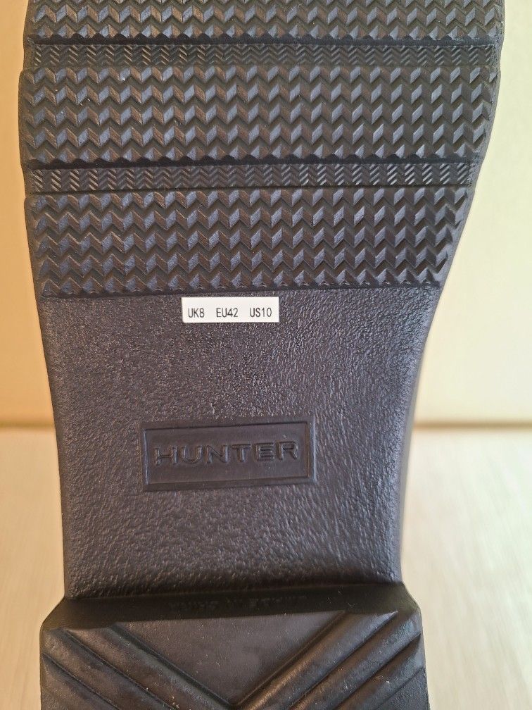 HUNTER REFINED CHELSEA Rain Short Boots + Fur Insole Sz 10 Women’s Black Worn Once
