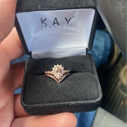 Rose Gold Engagement Ring With Wedding Band Thumbnail