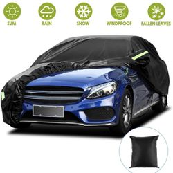 Car Cover Waterproof Sedan Cover for All Weather UV Protection Windproof/Scratch Resistant, 210T Outdoor Universal Full Car Covers for Sedans up to 19 Thumbnail