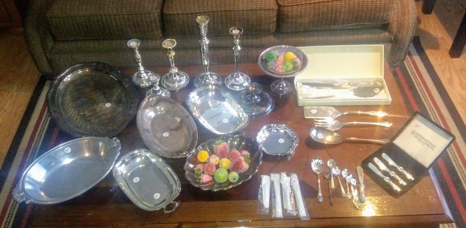 LOT! Silver platters. Wedding Party