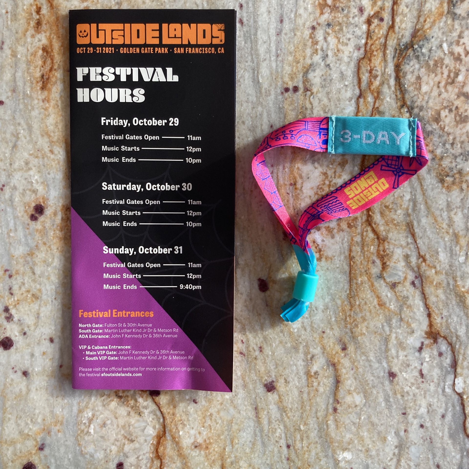 2021 3 Day Outsidelands Pass (Full Weekend Ticket)