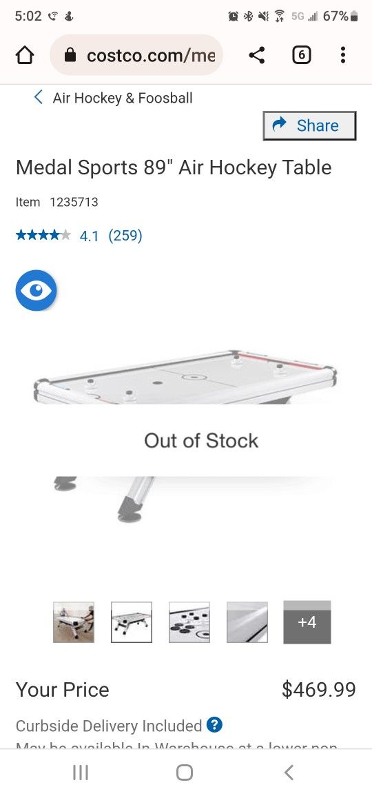 Air Hockey Table from Costco