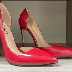 Pair Of Red Pumps, Size 7 With A 5” Heel, Never Worn Thumbnail