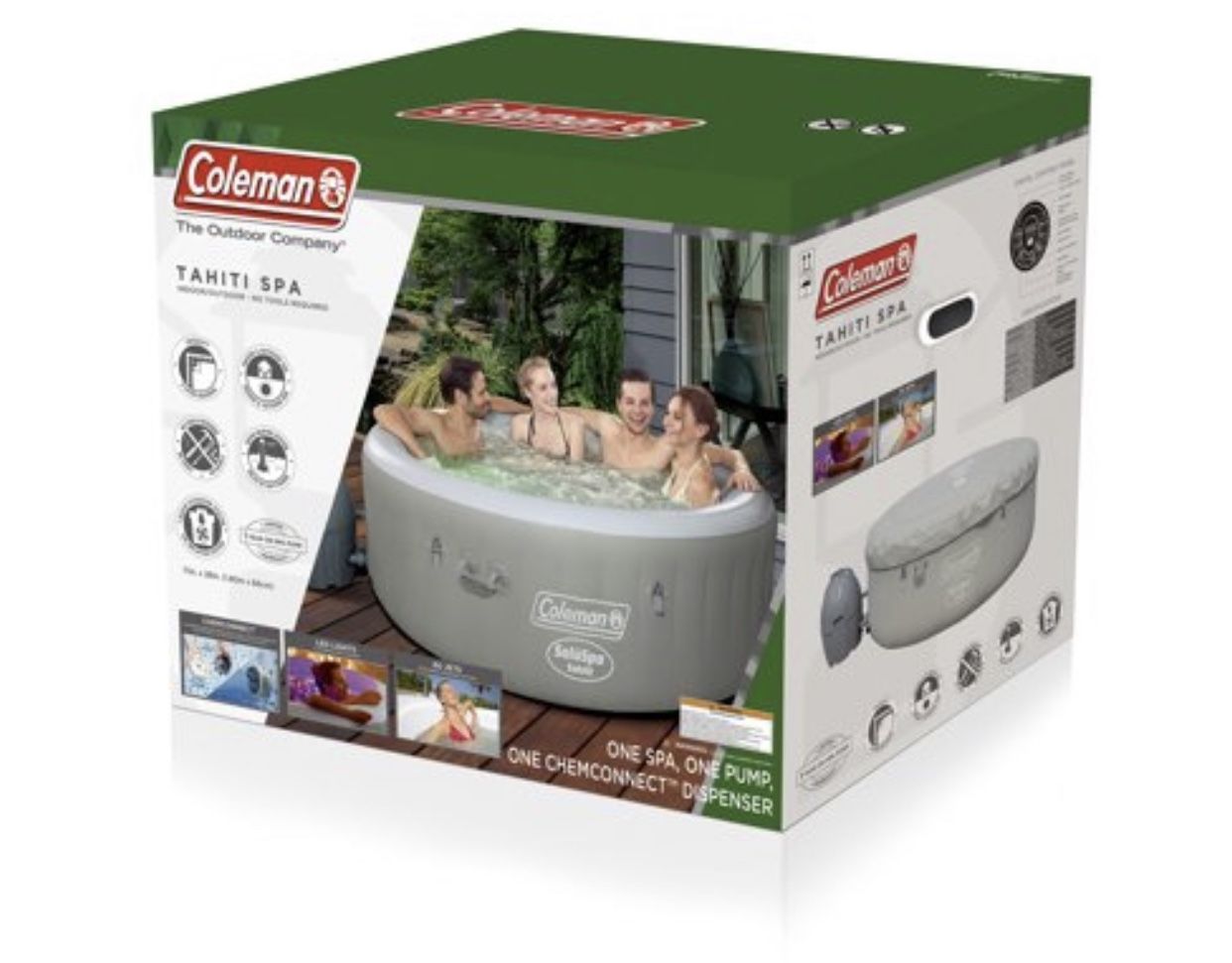 Coleman SaluSpa 71" x 26" Tahiti AirJet Inflatable Hot Tub, 2-4 Person, BRAND NEW IN BOX