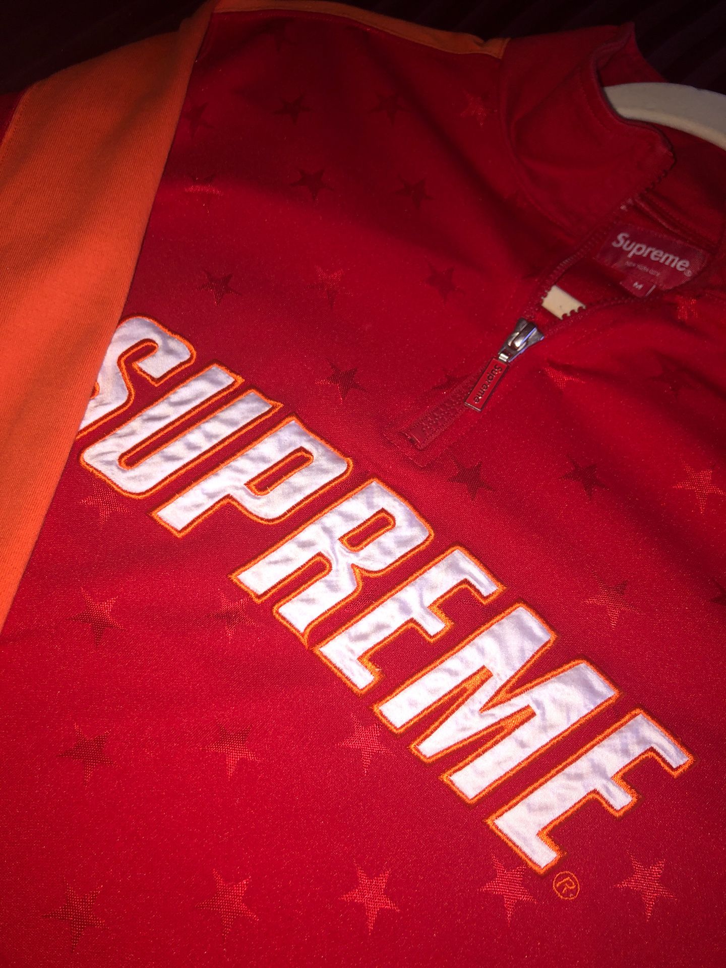 Supreme Red pull over track jacket