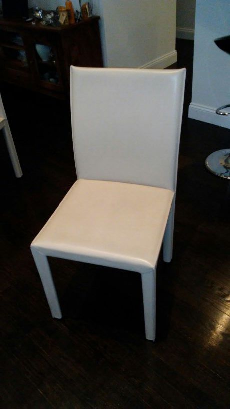 Crate And Barrel Folio Allure Sand, Folio Sand Top Grain Leather Dining Chair