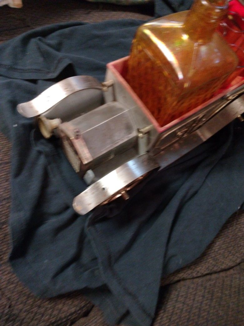 Whiskey Decanter Approximately 1 Foot In Length Metal