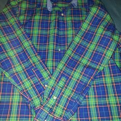 Men's Chaps Button Up Dress Shirt Plaid Size XL Thumbnail