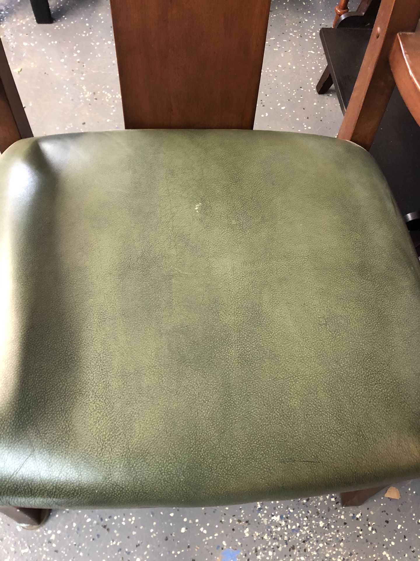 Pair Of Green Leather Armchairs