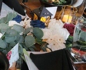 6 Ft Eucalyptus
Flower Garlands (Five Total Garlands) - Burgundy, Navy, Dusty Blue, And White